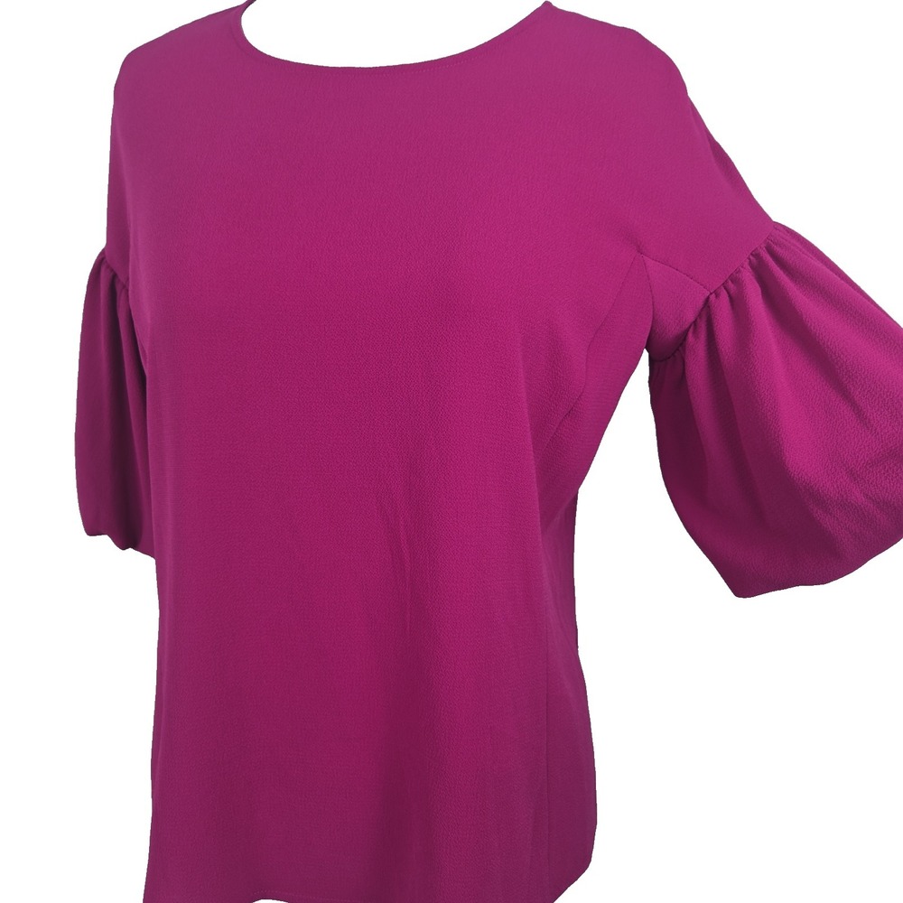 Vince Camuto  Small Top Textured‎ Chiffon Raspberry Pink Blouse Top S